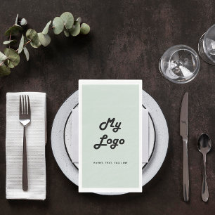 Sage green business logo napkin