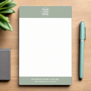 Sage Green Business Logo Promotional Branded Post-it Notes