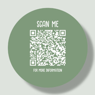Sage Green Business QR Code Scannable Classic Round Sticker