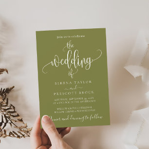 Sage Green Calligraphy The wedding of Wedding Invitation