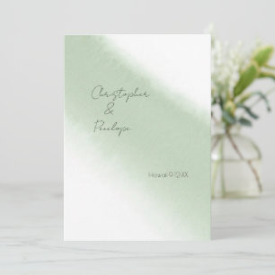 Sage Green Calligraphy Watercolor Save the Date   Invitation