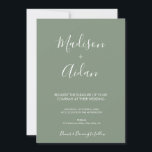 Sage Green Calligraphy Wedding Invitation<br><div class="desc">Sage Green Calligraphy Wedding Invitation. This beautiful invitation is perfect for the minimalist wedding.</div>