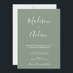 Sage Green Calligraphy Wedding Invitation<br><div class="desc">Sage Green Calligraphy Wedding Invitation. This beautiful invitation is perfect for the minimalist wedding.</div>