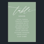 Sage Green Calligraphy Wedding Seating Chart  Table Number<br><div class="desc">Sage Green Calligraphy Wedding Seating Chart Table Number</div>