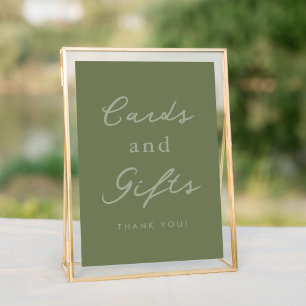Sage Green Cards & Gifts Bridal Shower Table Sign