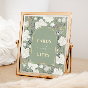 Sage Green Cards & Gifts Elegant Chinoiserie Sign