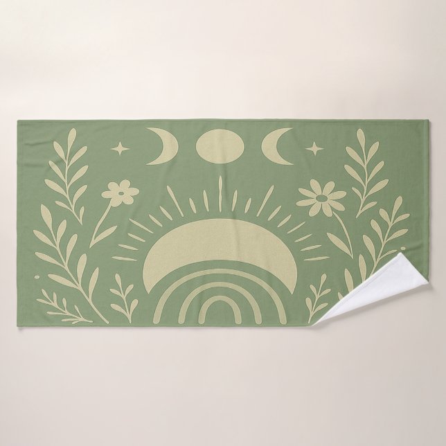 Sage Green Celestial Bath Towel (Bath Towel)