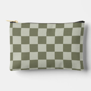 Sage Green Chequerboard Accessory Pouch