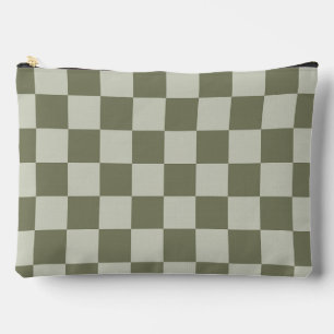 Sage Green Chequerboard Accessory Pouch