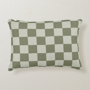 Sage Green Chequerboard Decorative Cushion