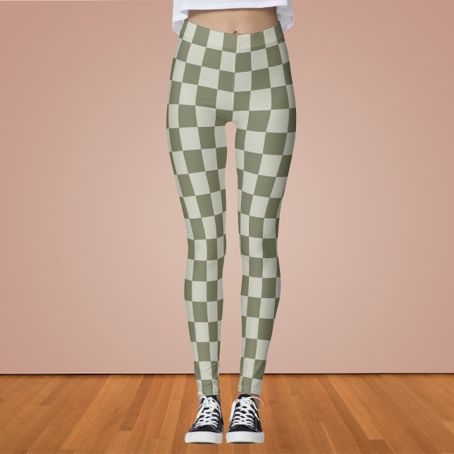 Sage Green Chequerboard Leggings (Creator Uploaded)