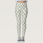 Sage Green Chequerboard Leggings - Earthy & Chic<br><div class="desc">Embrace earthy elegance with these sage green chequerboard leggings! The soft green and off-white pattern offers a calming,  nature-inspired twist on a classic design. Perfect for cosy days,  casual outings,  or adding a touch of zen to your activewear. Customise them for a look that’s uniquely yours!</div>