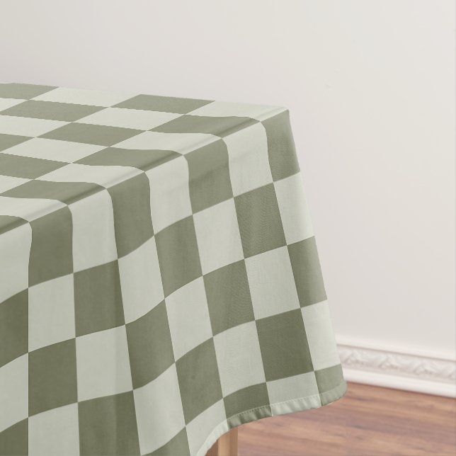 Sage Green Chequerboard Tablecloth (In Situ)