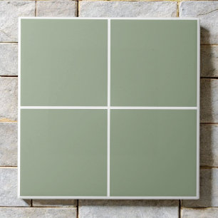 Sage Green Chequered Modern Monochrome Minimalist Tile
