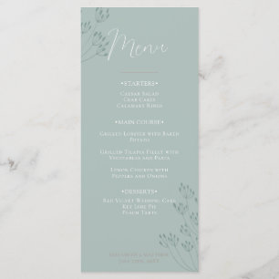 Sage Green Chic Boho Green Wedding Menu