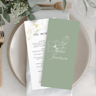 Sage Green   Chic Floral Wedding Flat Menu