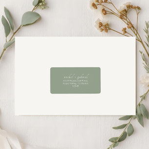 Sage Green   Chic Simple Clean Wedding Address  Label