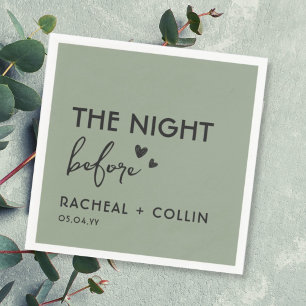 Sage Green Chic Simple Modern Rehearsal Dinner Napkin