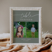 SAGE Green Childhood Photos Table Number 8x10