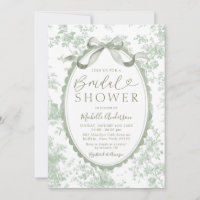 Sage Green Chinoiserie Floral Toile Bridal Shower