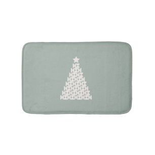 Sage Green Christmas Tree Bath Mat