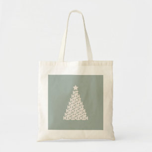 Sage Green Christmas Tree Tote Bag