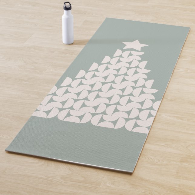 Sage Green Christmas Tree Yoga Mat (In Situ)