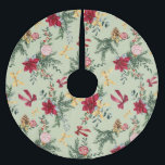Sage Green Christmas Winter Greenery & Bow Pattern Brushed Polyester Tree Skirt<br><div class="desc">This collection features elegant watercolor greenery,  festive garlands,  and gold accents for a timeless holiday look.</div>