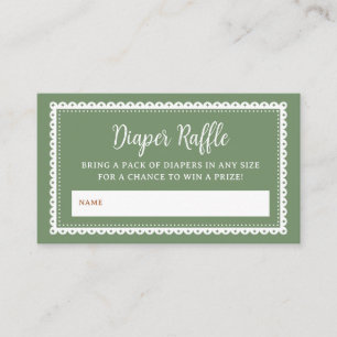 Sage Green Cielito Lindo Baby Shower Diaper Raffle Enclosure Card