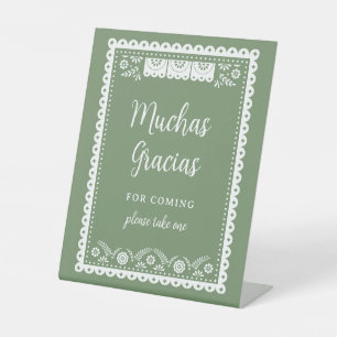 Sage Green Cielito Lindo Baby Shower Thank You Pedestal Sign