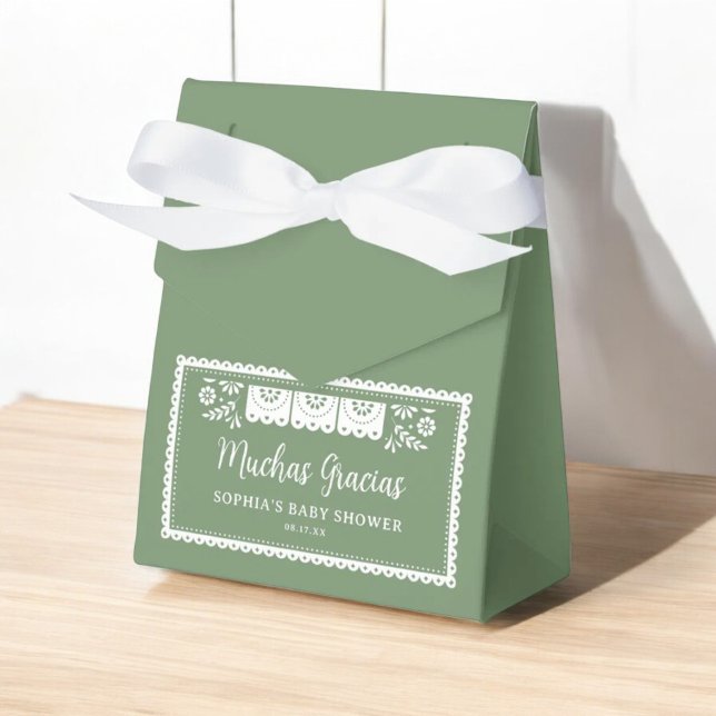 Sage Green Cielito Lindo Mexican Baby Shower  Favour Box (Creator Uploaded)