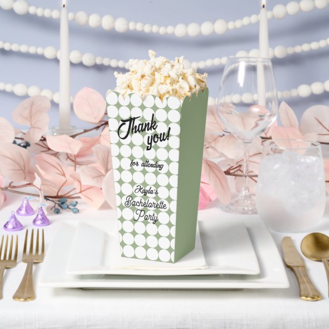 Sage Green Circle Pattern Bachelorette Party Favour Box (Wedding)