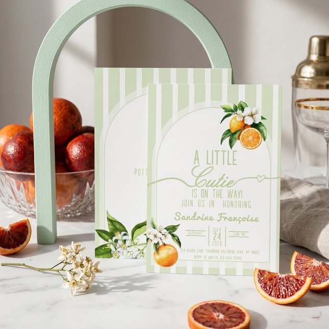 Sage Green Citrus Baby Shower Invite  (Creator Uploaded)