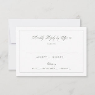 Sage Green Classic Calligraphy Wedding RSVP Card