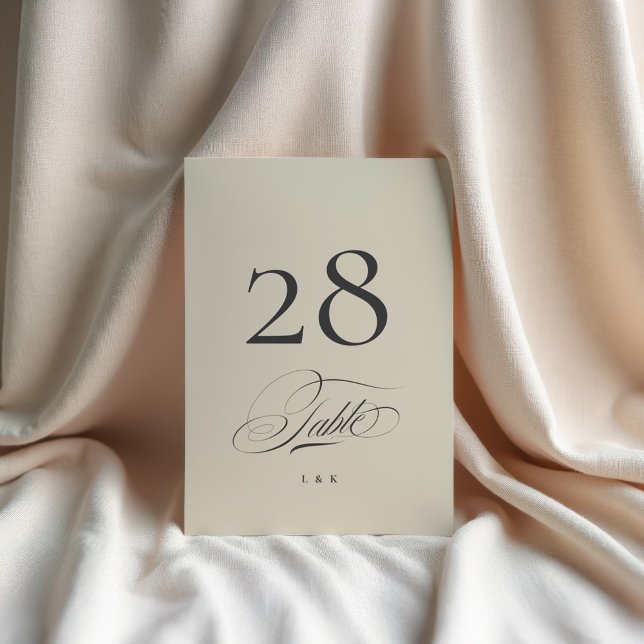 Sage Green Classic Elegant Wedding Table Number (Creator Uploaded)