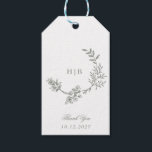 Sage Green Classic Floral Wreath Monogram Wedding Gift Tags<br><div class="desc">This design is part of a collection and can be edited in sooo many ways.

Please reach out to us if you need any help or any additional products.</div>