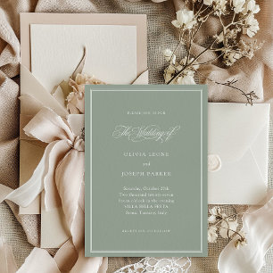 Sage Green   Classic Italian Elegance Wedding Invitation
