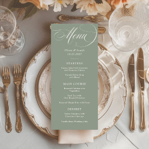 Sage Green   Classic Italian Elegance Wedding Menu