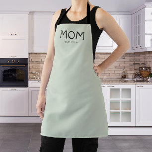 Sage Green Classic Typography Mum Established Apron