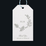 Sage Green Classic Wreath Monogram Photo Wedding Gift Tags<br><div class="desc">This design is part of a collection and can be edited in sooo many ways.

Please reach out to us if you need any help or any additional products.</div>