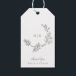 Sage Green Classic Wreath Monogram Photo Wedding Gift Tags<br><div class="desc">This design is part of a collection and can be edited in sooo many ways.

Please reach out to us if you need any help or any additional products.</div>