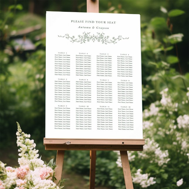 Sage Green Classy French Victorian Wedding Seating Poster (Creator Uploaded)