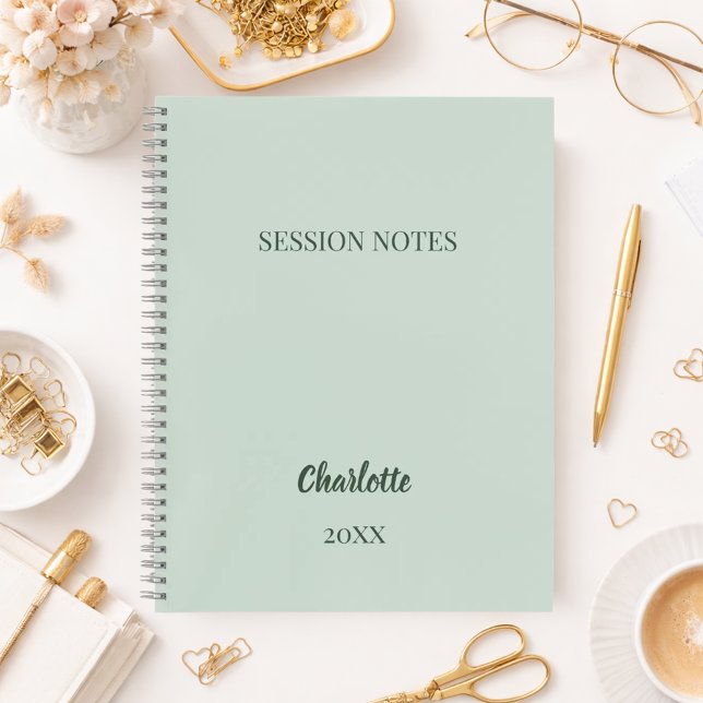 Sage green coach business session notes notebook (Creator Uploaded)