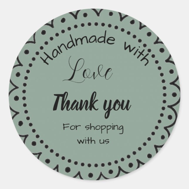 Sage green color Business stickers  (Front)