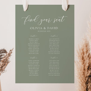 Sage Green Colour 4 Tables Welcome Seating Chart