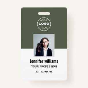 Sage Green Company Employee Photo ID Badge