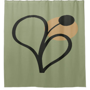 Sage Green Contemporary Botanical Shower Curtain