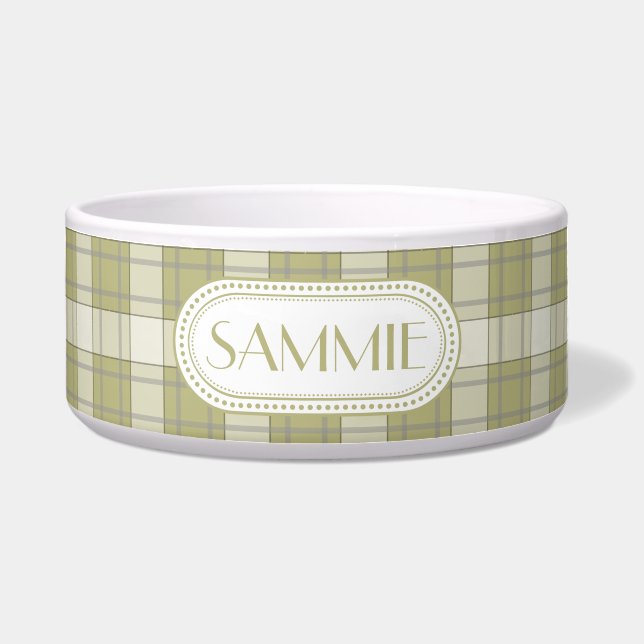 Sage Green Country Plaid Pattern Monogram (Front)