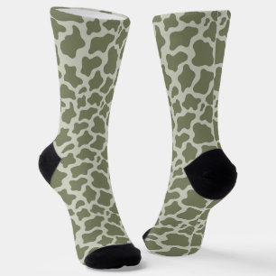 Sage Green Cow Print Socks