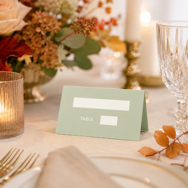 Sage green cream modern simple place card (Creator Uploaded)